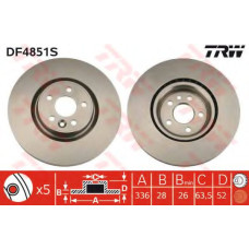 Гальмівний диск TRW DF4851S