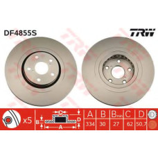 Гальмівний диск TRW DF4855S