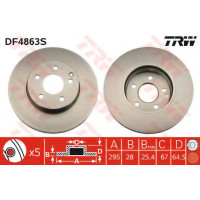 Гальмівний диск TRW DF4863S