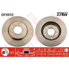 Гальмівний диск TRW DF4933
