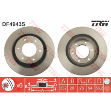 Гальмівний диск TRW DF4943S