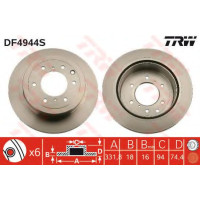 Гальмівний диск TRW DF4944S