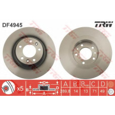 Гальмівний диск TRW DF4945