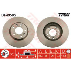 Гальмівний диск TRW DF4958S