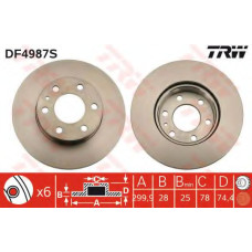 Гальмівний диск TRW DF4987S