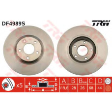 Гальмівний диск TRW DF4989S