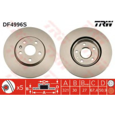 Гальмівний диск TRW DF4996S