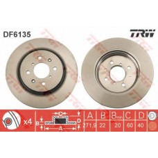 Гальмівний диск TRW DF6136