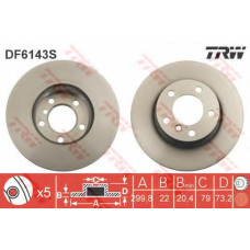 Гальмівний диск TRW DF6144
