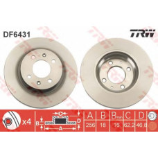 Гальмівний диск TRW DF6433S