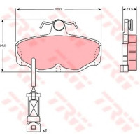 Комплект гальмівних колодок, дискове гальмо TRW GDB1044