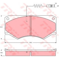 Комплект гальмівних колодок, дискове гальмо TRW GDB1080