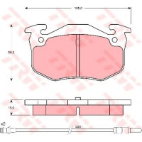Комплект гальмівних колодок, дискове гальмо TRW GDB113