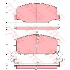 Комплект гальмівних колодок, дискове гальмо TRW GDB1198