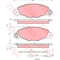 Комплект гальмівних колодок, дискове гальмо TRW GDB1344