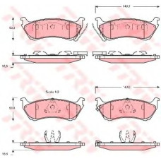 Комплект гальмівних колодок, дискове гальмо TRW GDB1386
