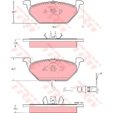 Комплект гальмівних колодок, дискове гальмо TRW GDB1404