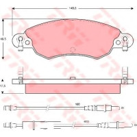 Комплект гальмівних колодок, дискове гальмо TRW GDB1455