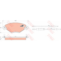 Комплект гальмівних колодок, дискове гальмо TRW GDB1456