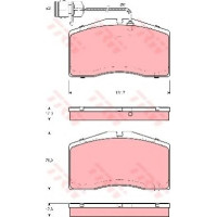Комплект гальмівних колодок, дискове гальмо TRW GDB1531