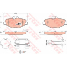 Комплект гальмівних колодок, дискове гальмо TRW GDB1548