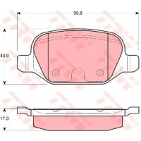 Комплект гальмівних колодок, дискове гальмо TRW GDB1655