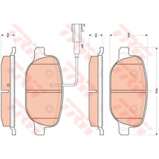 Комплект гальмівних колодок, дискове гальмо TRW GDB1869