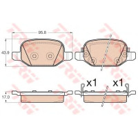 Комплект гальмівних колодок, дискове гальмо TRW GDB2029
