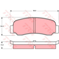 Комплект гальмівних колодок, дискове гальмо TRW GDB265