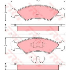 Комплект гальмівних колодок, дискове гальмо TRW GDB3161