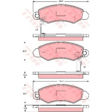 Комплект гальмівних колодок, дискове гальмо TRW GDB3244