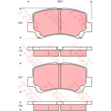 Комплект гальмівних колодок, дискове гальмо TRW GDB3249