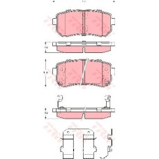 Комплект гальмівних колодок, дискове гальмо TRW GDB3445
