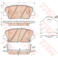 Комплект гальмівних колодок, дискове гальмо TRW GDB3614