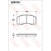 Комплект гальмівних колодок, дискове гальмо TRW GDB770