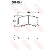 Комплект гальмівних колодок, дискове гальмо TRW GDB770