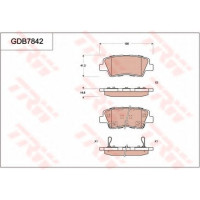 Комплект гальмівних колодок, дискове гальмо TRW GDB807