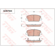 Комплект гальмівних колодок, дискове гальмо TRW GDB808