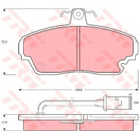 Комплект гальмівних колодок, дискове гальмо TRW GDB911