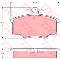 Комплект гальмівних колодок, дискове гальмо TRW GDB916