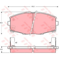 Комплект гальмівних колодок, дискове гальмо TRW GDB945