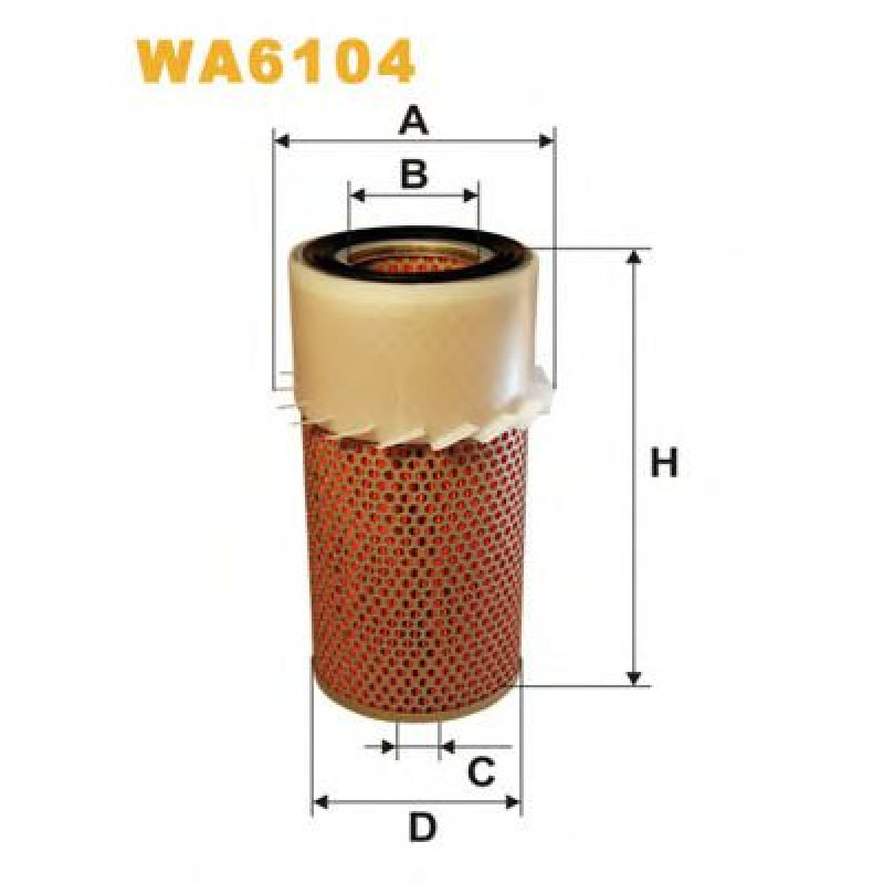 Повітряний фільтр WIX FILTERS WA6104