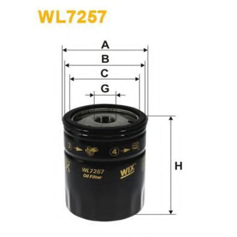 Масляний фільтр WIX FILTERS WL7257